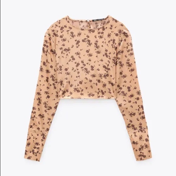 NWT. Zara Floral Print Crop Top. Size XS, M, L. - Picture 1 of 9